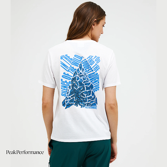 W EXPLORE GRAPHIC WHITE TRUE BLUE TEE-SHIRT FEMME